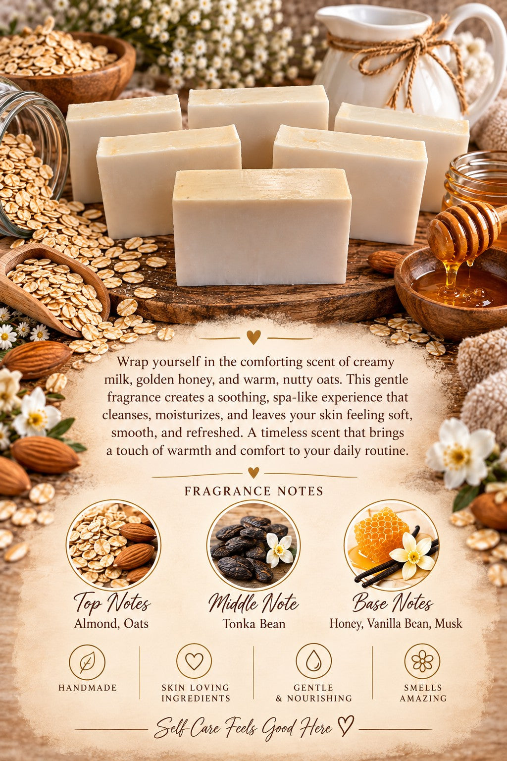 Honeyed Oats fragrance notes poster