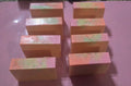 Monkey Business handmade soap bars in pink and green swirls