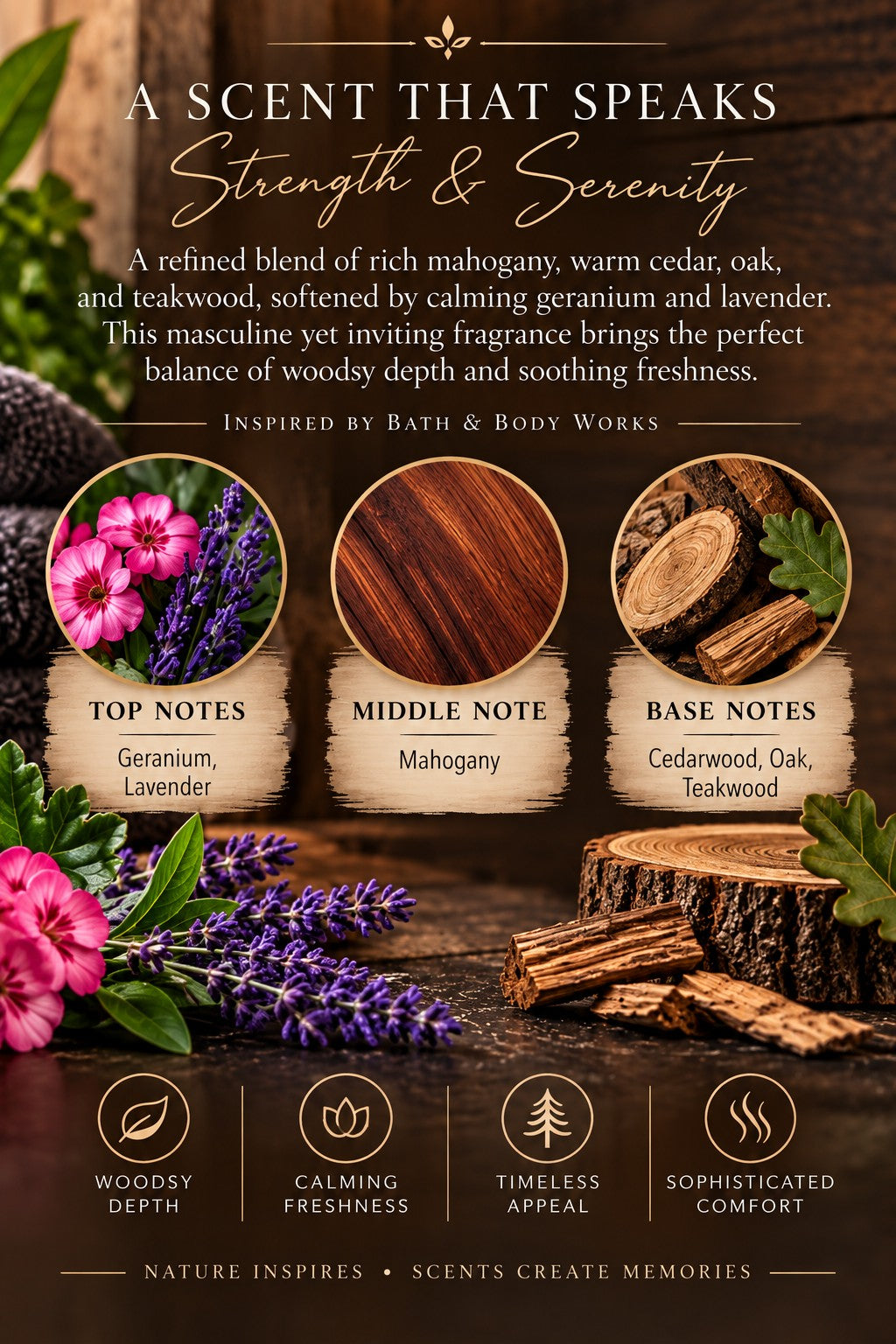 Teak & Timber scent notes